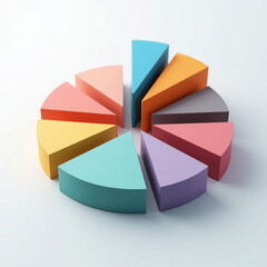 Fototapeta premium 3d pie chart with red arrow