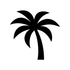 A Single Curved Palm Tree Icon For A Simple And Stylized Beach Look
