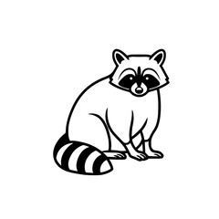 Obraz premium Raccoon sitting with an inquisitive expression 