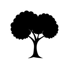 A Silhouette Of Two Trees Whose Canopies Merge Into One Single Shape