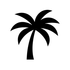 A Short Stout Palm Tree Silhouette For A Simple And Cute Vector Icon