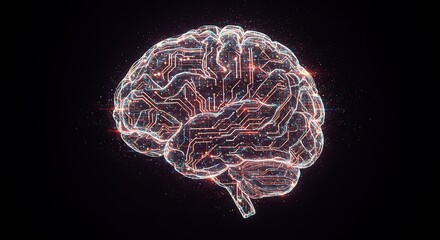 Digital Brain Circuitry - Artificial Intelligence Concept
