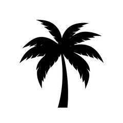 Highly Detailed Silhouette Of A Coconut Palm Tree For A Tropical Design