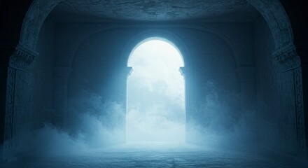 Ancient archway, mystical light