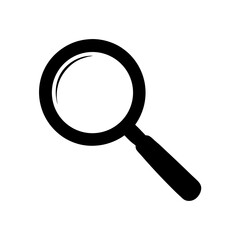 Simple Side View Black Silhouette Of A Magnifying Glass For Search Icons