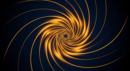 A mesmerizing golden spiral emanates from the center, captivating with its luminous trails