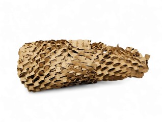 Sustainable wrap with honeycomb pattern and paper heart, ideal for microstock themes on zero-waste...