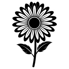 black and white flower