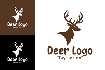 Elegant Dark Brown Deer Logo Design for Branding, Event Identity, and Kids Events
