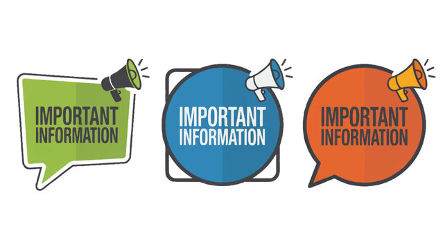 Green blue orange speech bubbles with megaphones announcement