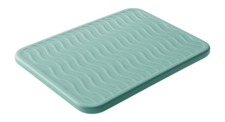 A spa-quality anti-slip mat with aromatic properties, designed for a wellness center?s changing room.