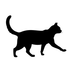 Elegant Cat Silhouette High-Quality Vector Graphic