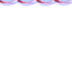 red and blue ribbon border isolated on transparent background 