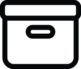 Lid Storage Box Icon in Bold Outline Style