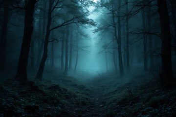 Mystical Forest Path Dark Woods Spooky Trees Woodland Scenery