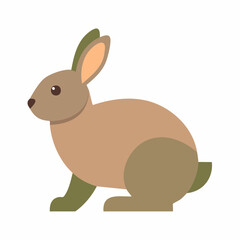 Fototapeta premium Adorable Brown Rabbit Illustration Flat Design Vector Graphic