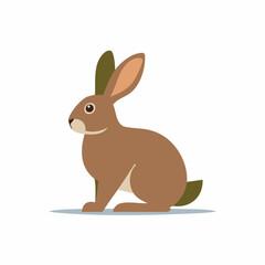 Obraz premium Adorable Brown Rabbit Illustration A Simple, Flat Design