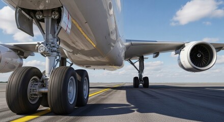 Airplane Landing Gear Close-up