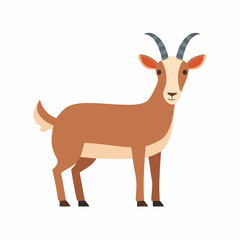 Fototapeta premium Adorable Brown Goat Illustration Farm Animal Clipart
