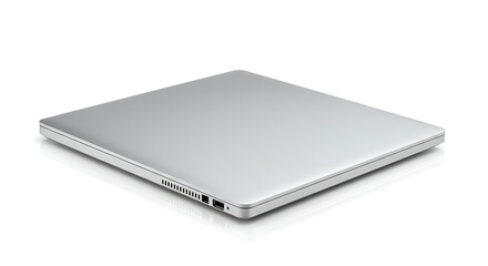 Sleek Silver Laptop Computer Modern Technology Design