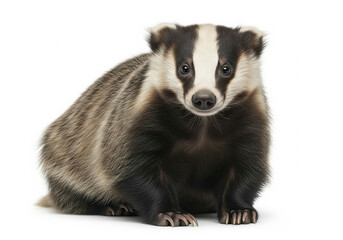 blaireau isolé sur un fond blanc