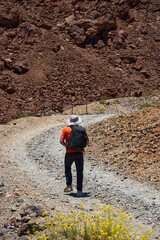 Hiker on Montaña Blanca trail