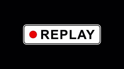 Replay icon animation on transparent background. Replay animation video for live stream. Alpha channel loop 4K video - Powered by Adobe