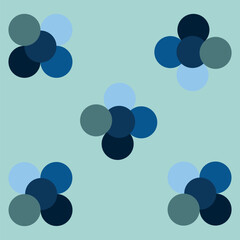 pattern with overlapping blue and teal circles