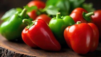 Freshly Harvested Red and Green Serrano Peppers Vibrant Farm-Fresh Salsa Ingredients Perfect for Spicy Recipes and Culinary Blogs