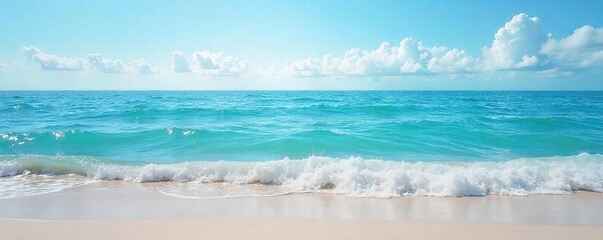 Serene Ocean Waves Gently Lapping the Shore A Calm Seascape Perfect for Travel, Nature, and Environmental Websites