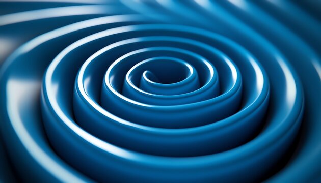 A close-up of concentric blue spirals forming a smooth, abstract, and visually engaging pattern.