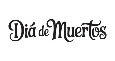 Elegant Dia de Muertos Typography Design Celebrating the Day of the Dead with Artistic Lettering and Traditional Cultural Elements