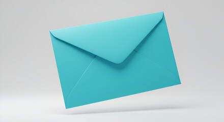 Blue Envelope on White Background