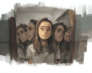 Emotional Growth. Conceptual reflection of inner thoughts and emotions.