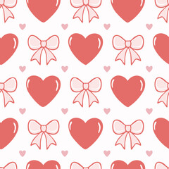Hand-Drawn Heart Vector Pattern – Romantic Doodle Seamless Background