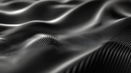 Abstract black wave patterns creating a smooth texture, evoking a sense of depth and movement - Powered by Adobe