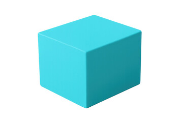 Fototapeta premium Rotating light blue cube on transparent background, perfect for presentations, websites, and graphic design projects