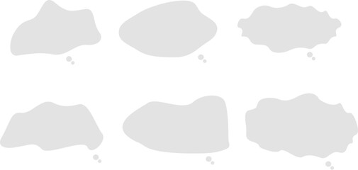 様々なグレーの抽象吹き出しセット｜吹き出し, もやもや, グレー

