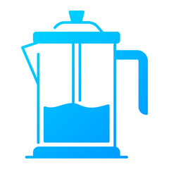 French press icon. coffee, brew, plunger, manual, glass, caffeine, Vector Icon Illustration