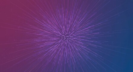 Obraz premium Abstract burst of purple and blue lines radiating from center, creating dynamic, energetic visual