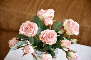 Rose Bouquet Close-Up in Vase