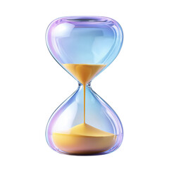 A mesmerizing hourglass captures the essence of time flowing, symbolizing patience and the passage of moments, Isolated on transparent Background