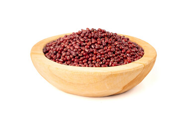 Red adzuki beans isolated, raw azuki bean pile, Vigna angularis legume seeds, dry red mung bean