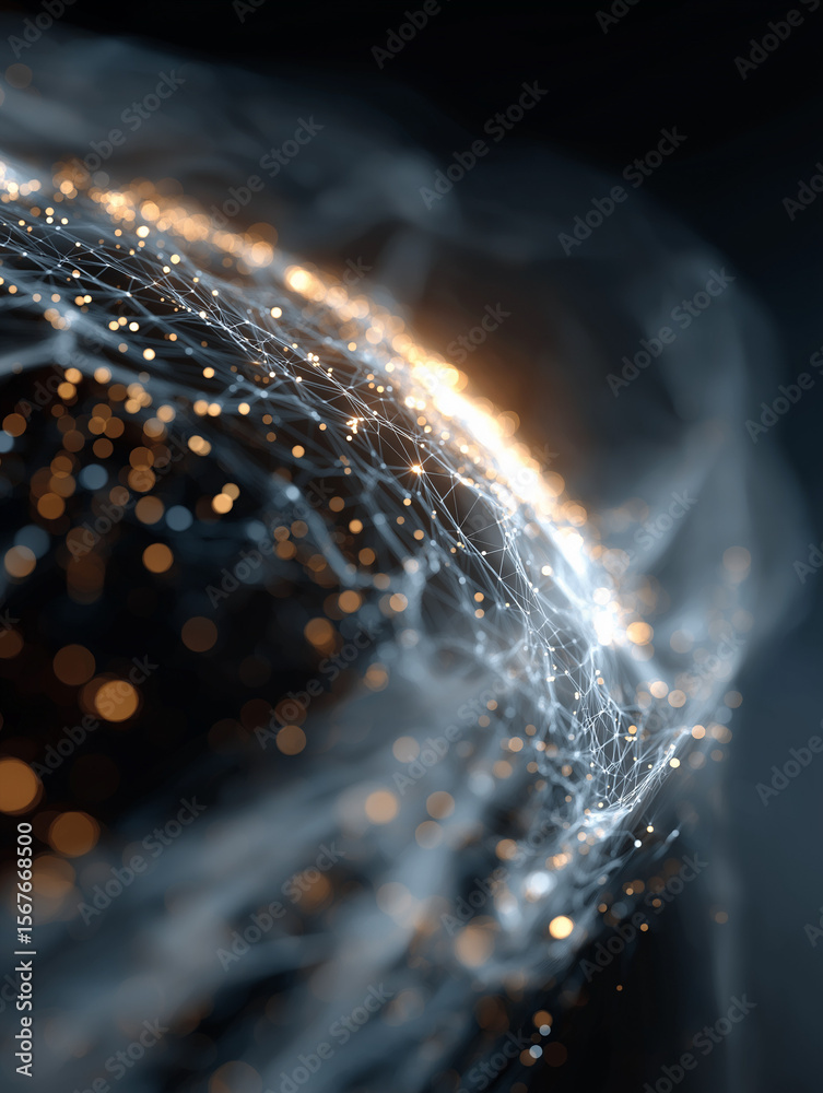 Wall mural network universe: a mesmerizing depiction of a network universe, where interconnected nodes and line