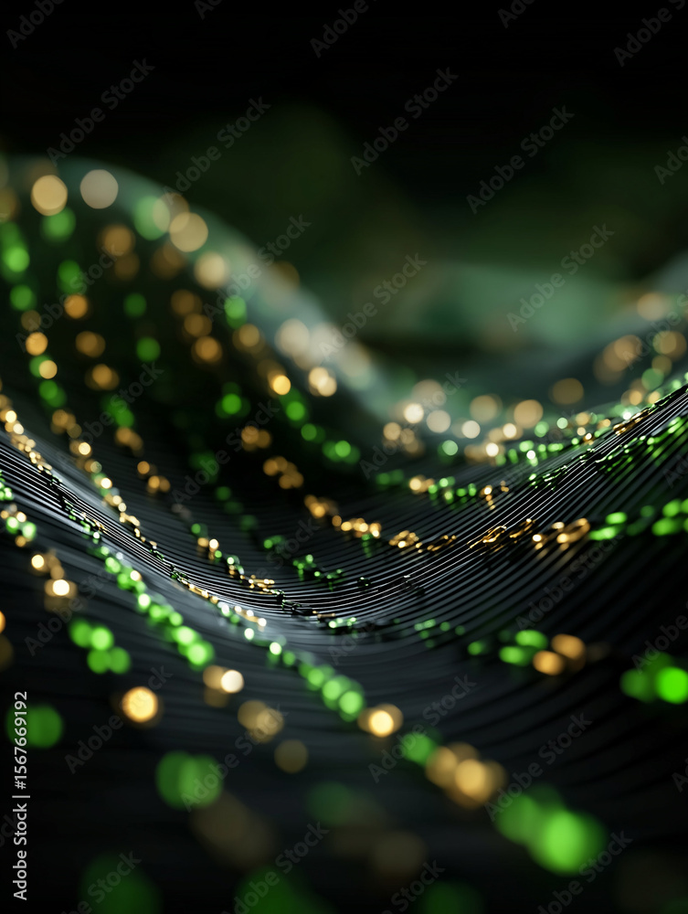 Wall mural digital network: a captivating abstract design showcasing a network of interconnected elements, with