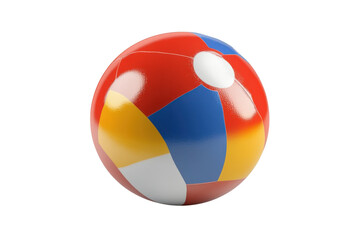 Colorful Beach Ball Joyful Summer Fun Red Blue Yellow Inflatable Play Game Kids Recreation on transparent background