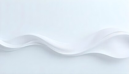 Obraz premium Abstract soft white wave lines flowing horizontally over light gray background, futuristic and clean aesthetic