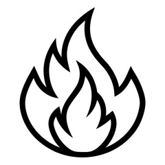 Flame Outline Icon – Editable Vector for Fire Concept
