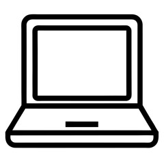 Laptop Icon – Outline Vector for Tech and Device Concept