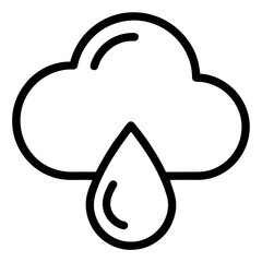 Rain Cloud Icon – Outline Vector Weather Symbol